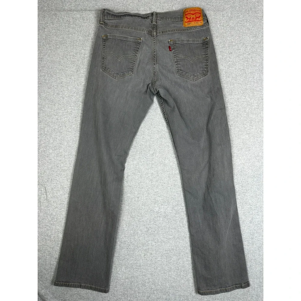 Levis 559‎ Jeans Mens 34x34 Relaxed Straight Gray Denim Stretch Pants